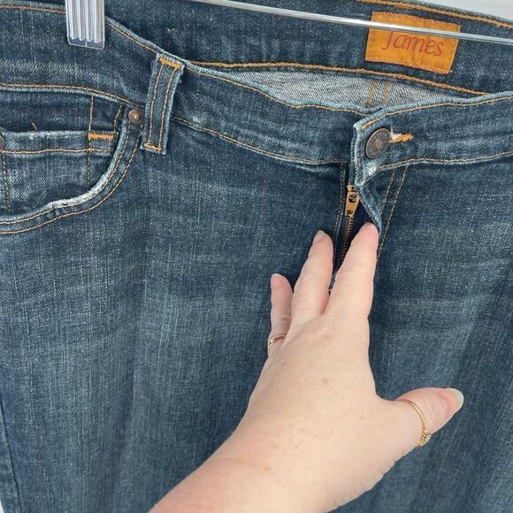 James Jeans Women's Dry Aged Bootcut Low Rise Dark Wash Denim Blue Size 32 - Picture 9 of 14